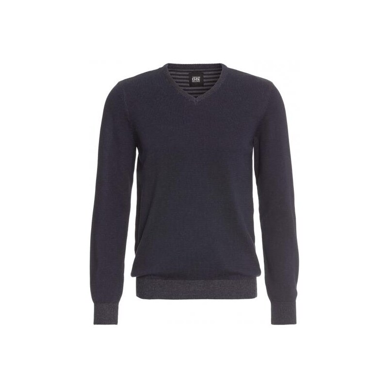 Tantum O.N. Herren Pullover Sweatshirt V-Ausschnitt blau aus Baumwolle