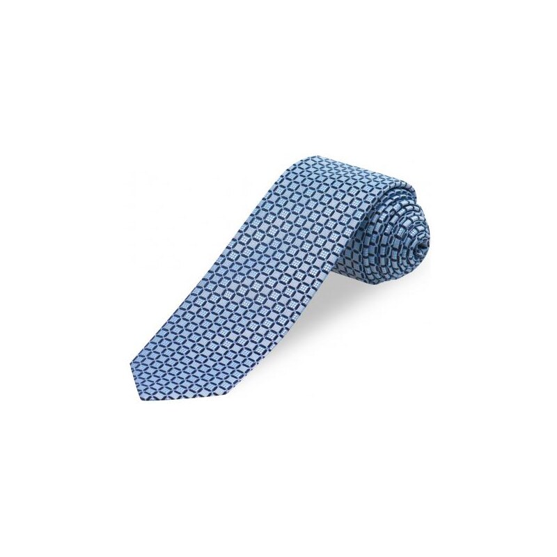 COOL CODE Herren Krawatte Breite 7 cm blau aus echter Seide