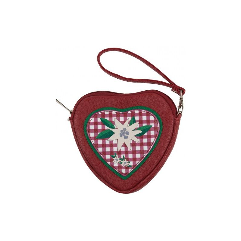 Distler Damen Handtasche Tasche Herzform rot aus Kunstleder