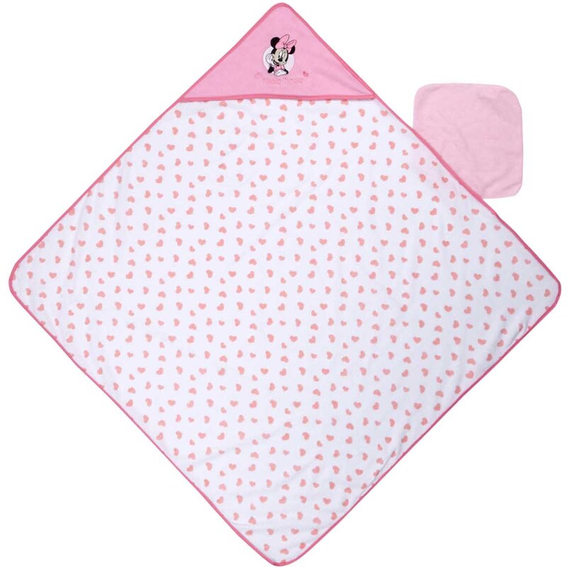 Disney Minnie Kapuzen-Handtuch rosa in Größe UNI für Babies aus 60 % Baumwolle 40 % Polyester