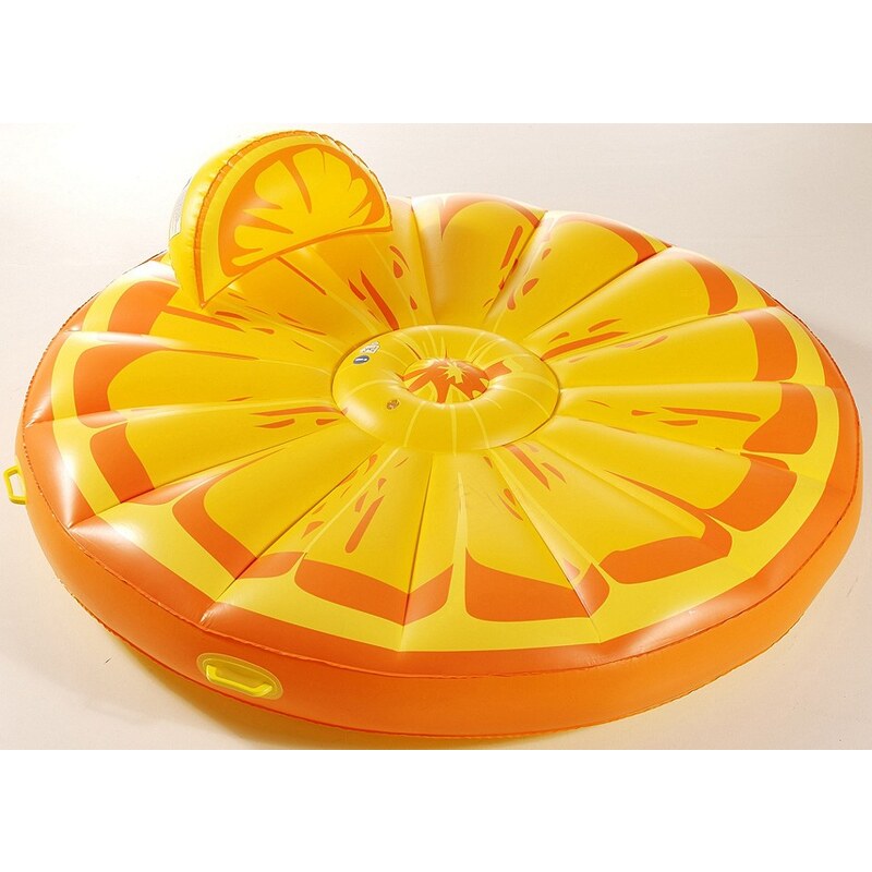 Royalbeach® Badeinsel mit abnehmbarer Kopfstütze, Ø ca. 180 cm, »Orange Island«