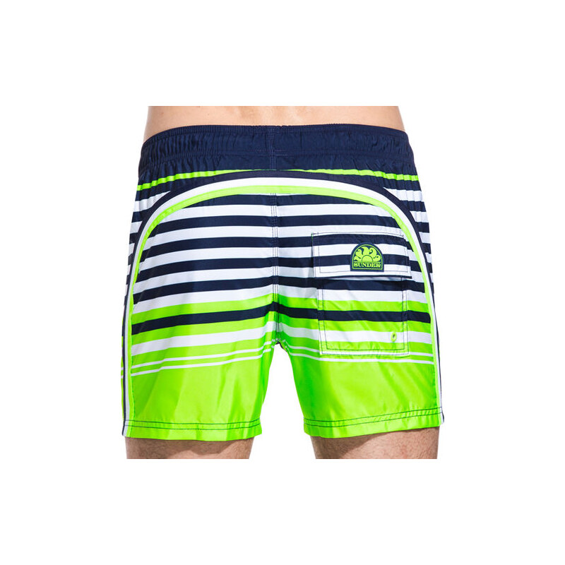 SUNDEK elastic waistband mid-length swim shorts
