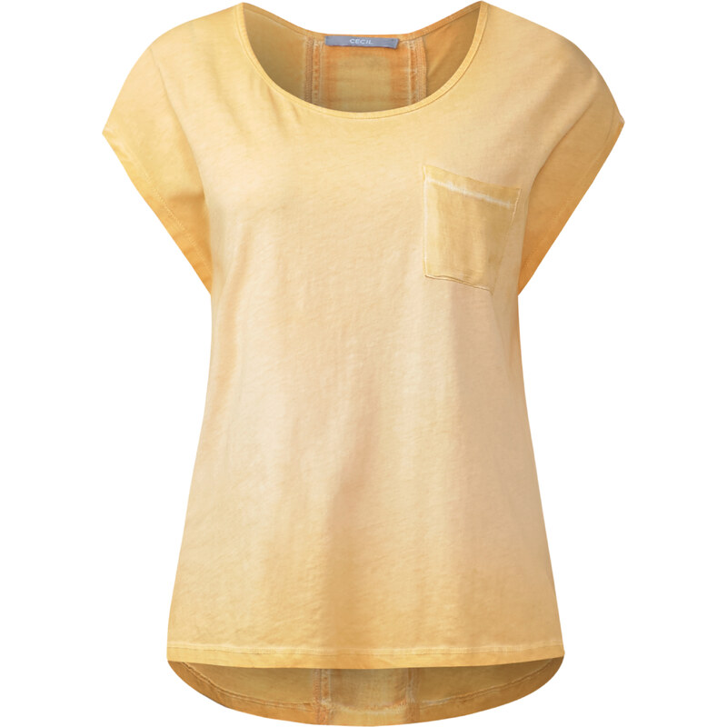 Cecil Shirt mit Rückeneinsatz - smooth rayon yellow, Herren