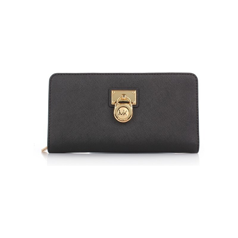 Michael Kors Kleinleder - Hamilton LG ZA Wallet Black - in schwarz aus Saffianoleder - Kleinleder für Damen