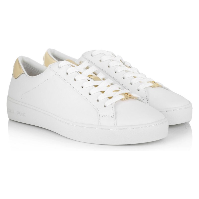 Michael Kors Sneakers - Irving Lace Up Sneaker Optic White/ Pale Gold - in gold, weiß - Sneakers für Damen