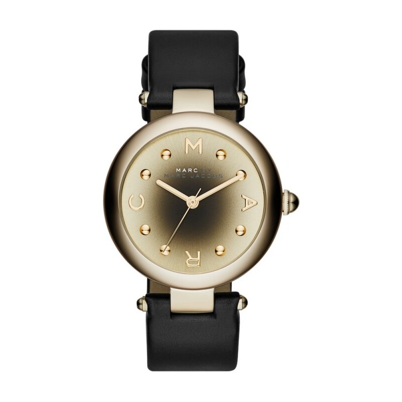 Marc Jacobs Armbanduhr - Dotty Stainless Steel Leather Black/Gold - in gold, schwarz - Armbanduhr für Damen