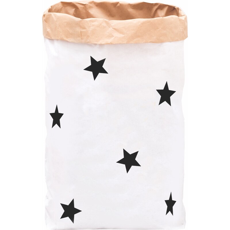 Eulenschnitt Papiersack mit schwarzen Sternen im DIY Set