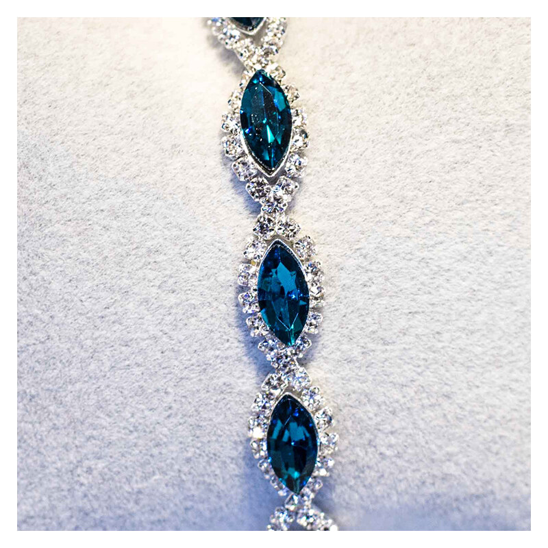 Lesara Armband mit Strass & Kristallen - Blau