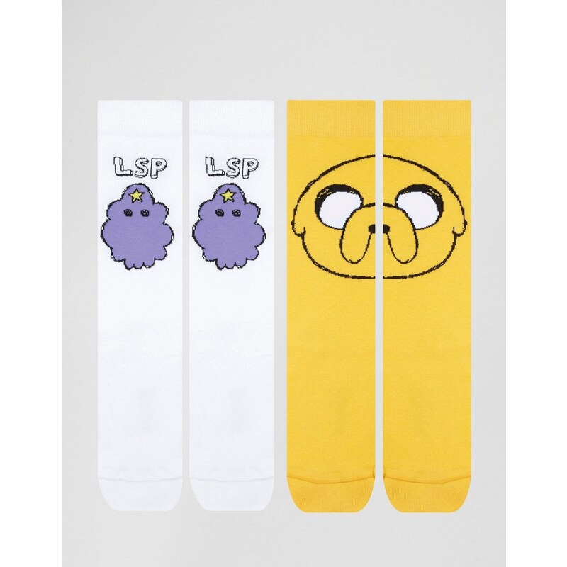ASOS - Socken mit Adventure Time Design im 2er-Set - Mehrfarbig