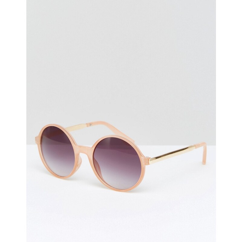Missguided - Pinkfarbene Sonnenbrille mit rundem Gestell - Rosa