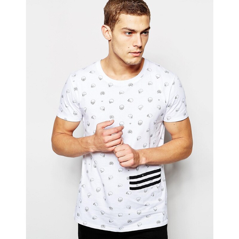 Junk De Luxe - Komplett bedrucktes T-Shirt - Weiß