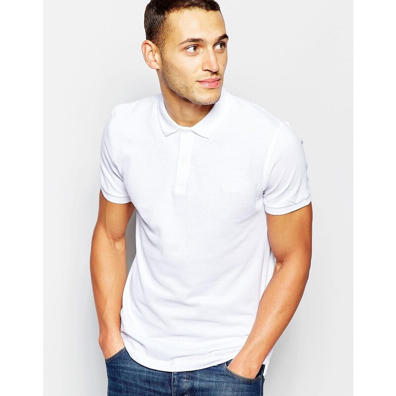 DKNY - Polohemd mit Logostickerei auf der Brust - Weiß
