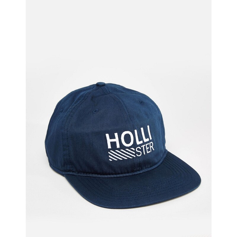 Hollister - Blaue Kappe mit Logostickerei - Blau