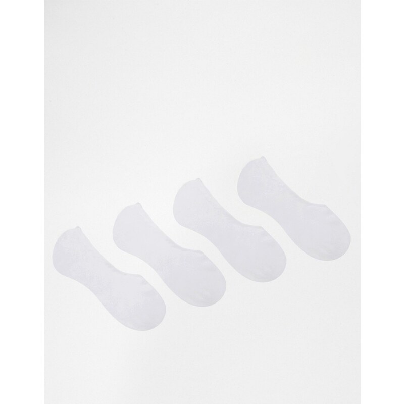 Jack & Jones - Unsichtbare Socken im 4er Set - Weiß