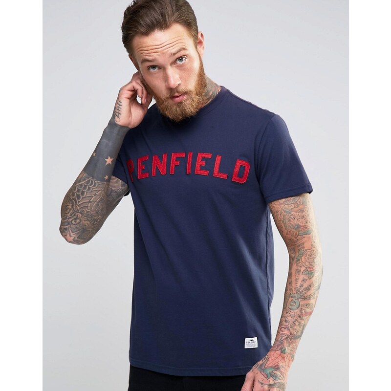 Penfield - Marineblaues T-Shirt mit College-Logo - Marineblau