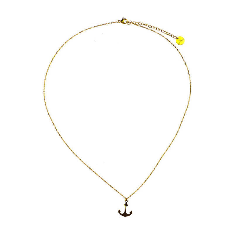 Lesara Edelstahl-Halskette mit kleinem Anker-Anhänger - Gold