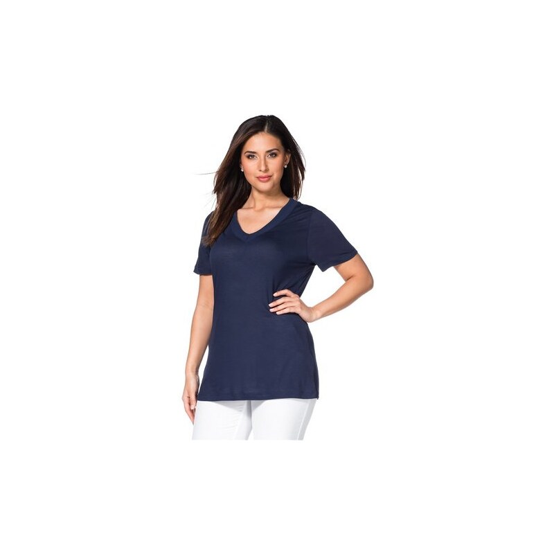 SHEEGO CLASS Damen Class T-Shirt mit V-Ausschnitt blau 40/42,44/46,48/50,52/54