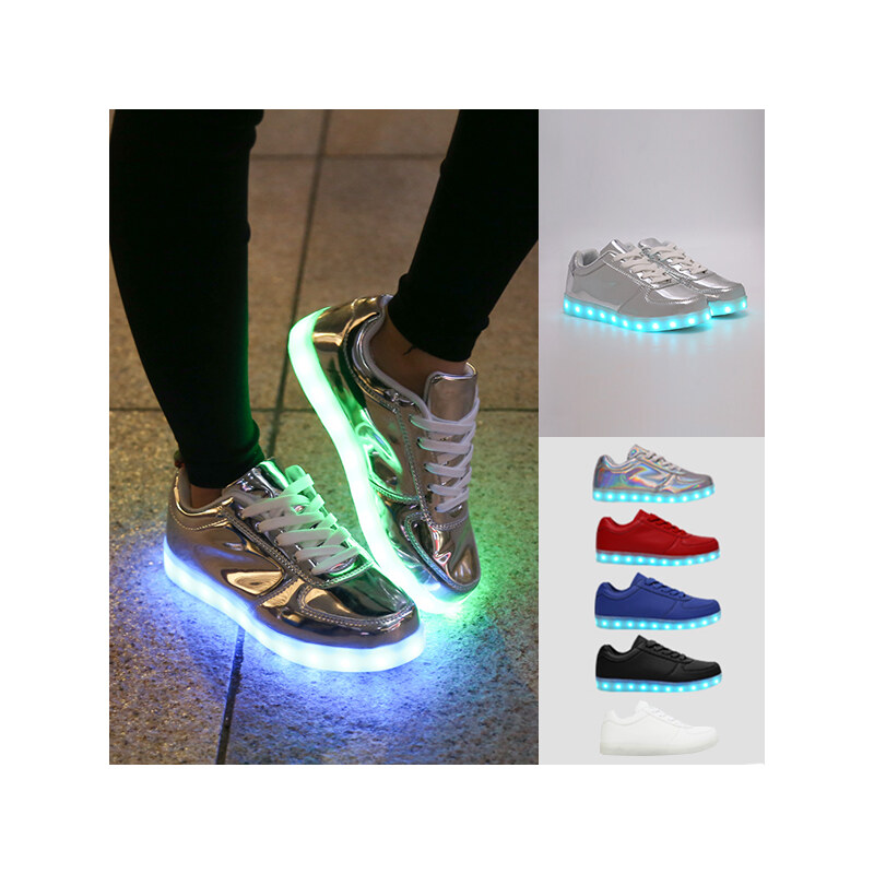 Lesara LED-Schuh in Leder-Optik - 44 - Schwarz