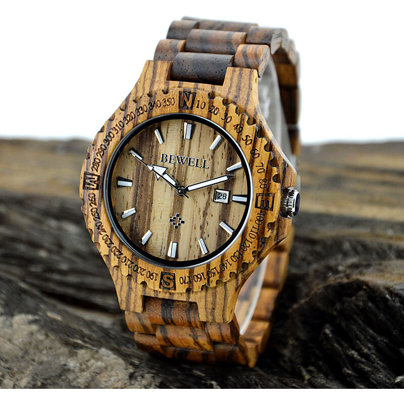 Lesara Armbanduhr aus Zebraholz
