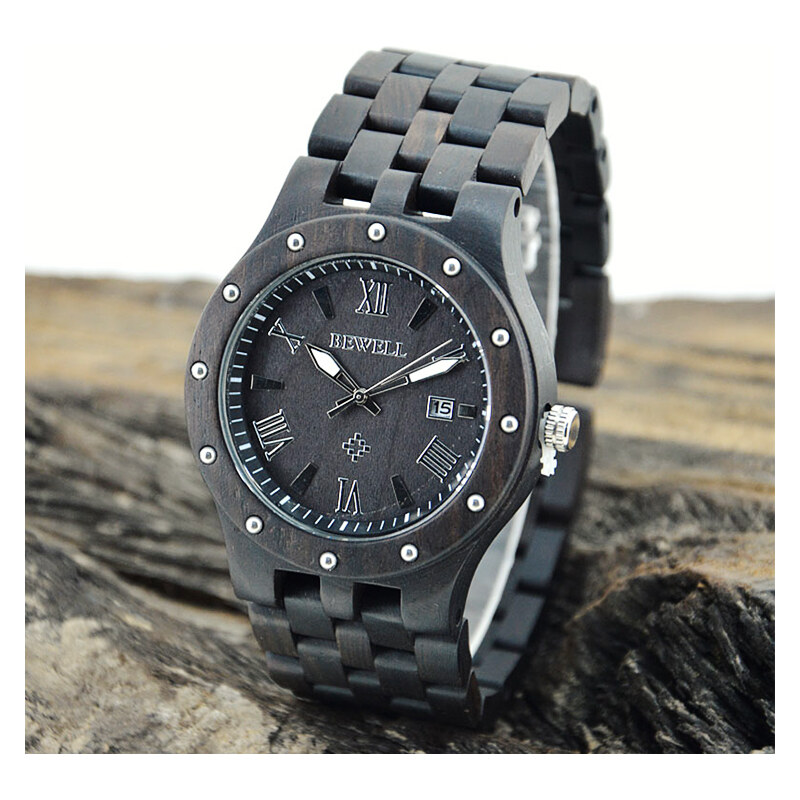 Lesara Armbanduhr aus schwarzem Sandelholz