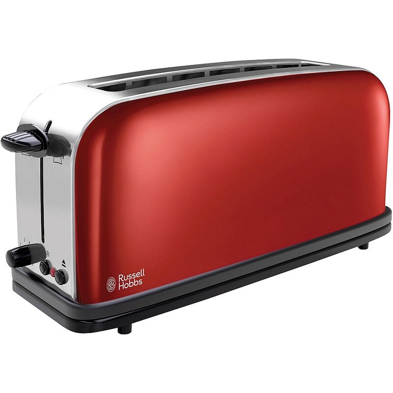 Russell Hobbs Langschlitz-Toaster Colours Flame Red 21391-56, 1000 Watt, Edelstahl rot lackiert