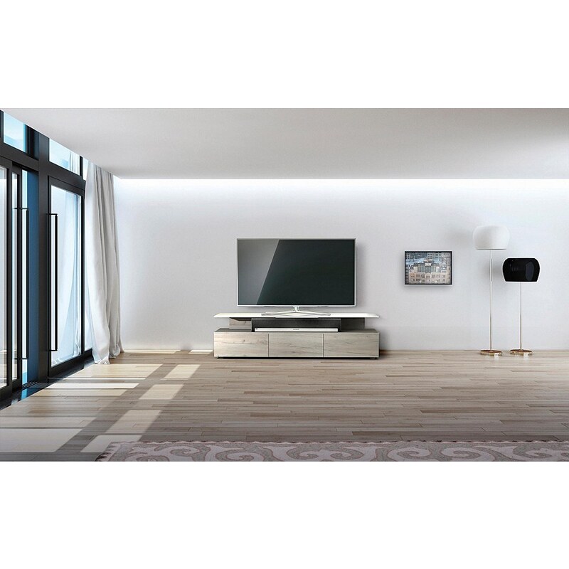 just-racks TV-Lowboard »JRM1650« mit schwebender Glasplatte, Breite 165 cm