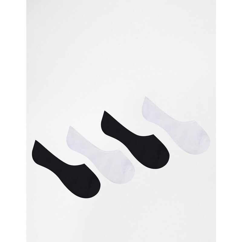 Jack & Jones - Unsichtbare Socken im 4er Set - Mehrfarbig