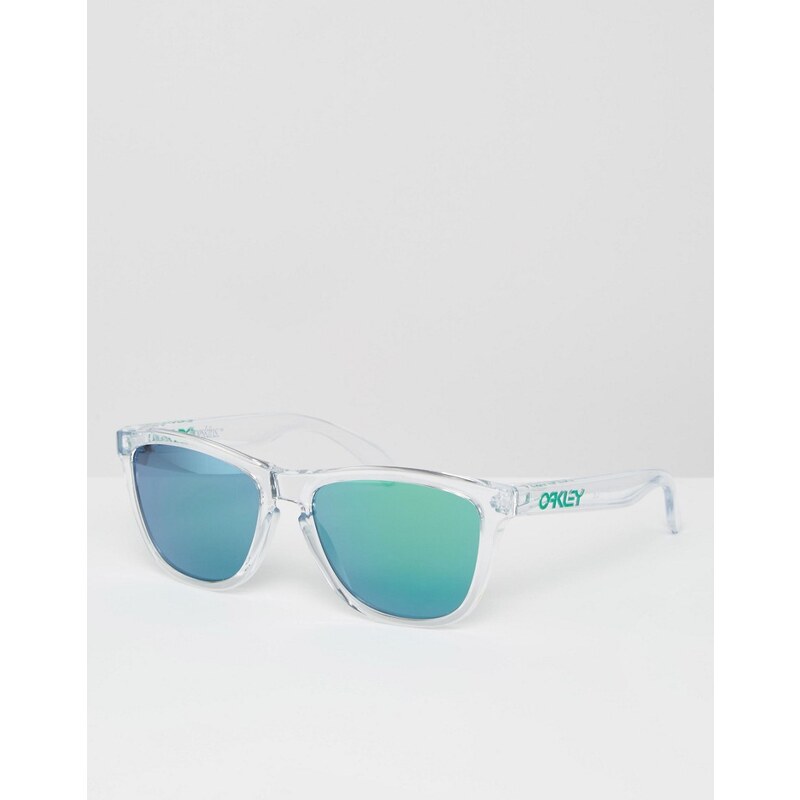 Oakley - Frogskin - Eckige Sonnenbrille mit grün getönten Gläsern - Transparent