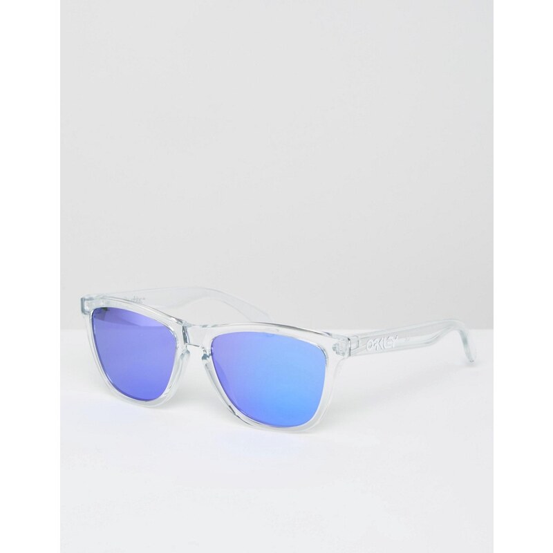 Oakley - Frogskin - Eckige Sonnenbrille mit verspiegelten Gläsern in Violett - Transparent
