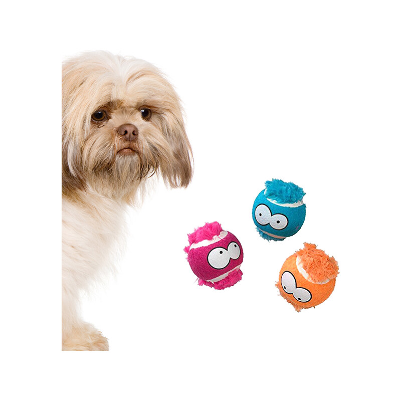 Lesara 3-teliges Hundespielball-Set im Vogel-Look