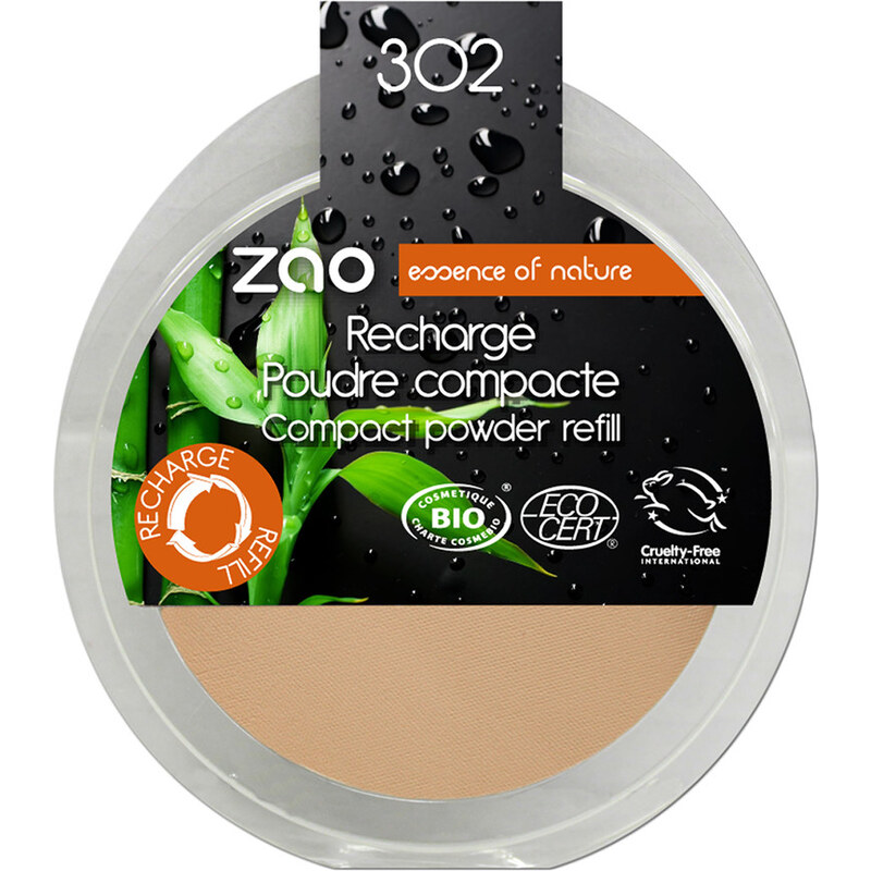 ZAO 302 - Beige Orange Bamboo Refill Compact Powder Puder 9 g