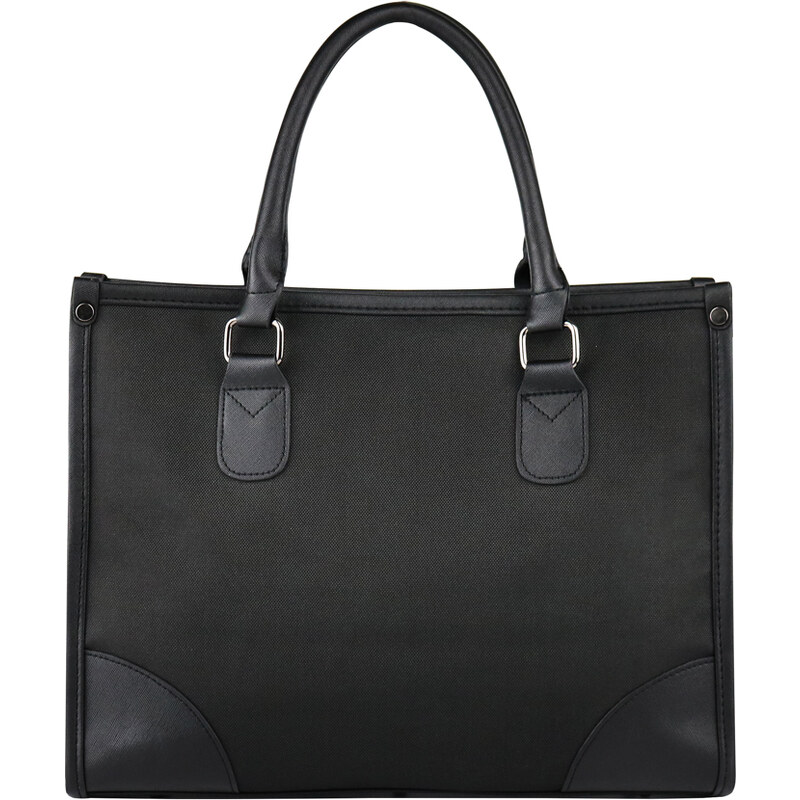 Lesara Business-Handtasche mit Details in Leder-Optik - Schwarz