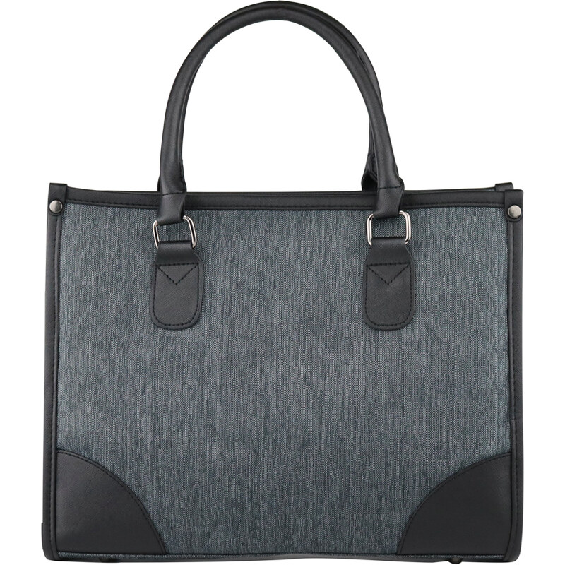 Lesara Business-Handtasche mit Details in Leder-Optik - Grau