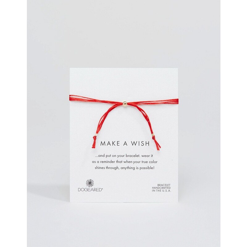 Dogeared - Make A Wish - Verstellbares, mehrreihiges rotes Seidenarmband - Rot