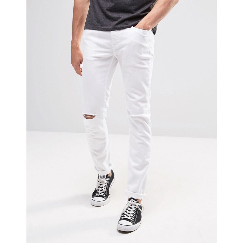 United Colors of Benetton - Enge weiße Jeans mit Rissen - Weiß