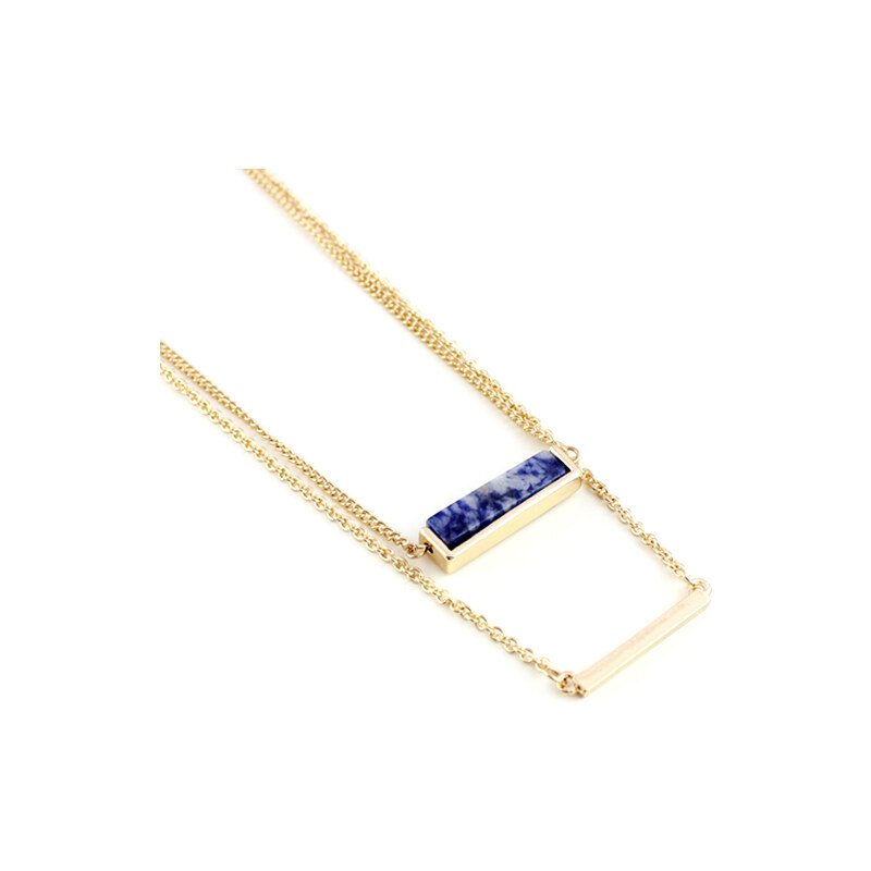 Lesara Zweifache Halskette mit Schmuck-Elementen - Violett