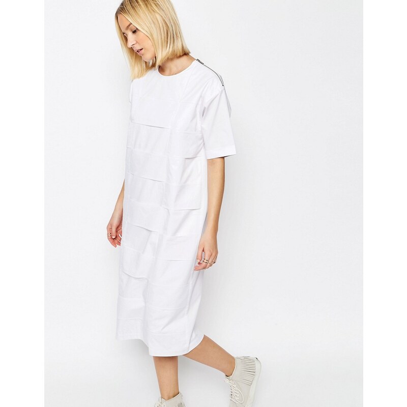 ASOS WHITE - Popeline-Kleid mit Gitterdesign - Mehrfarbig