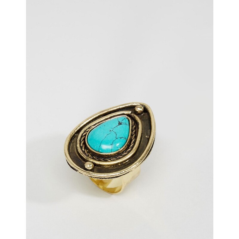 ASOS - Ring mit tränenförmigem Stein - Blau