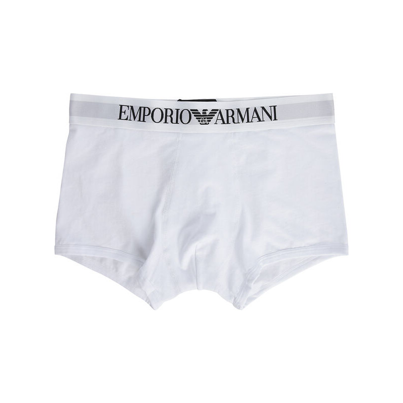 EMPORIO ARMANI Weiße Boxershorts mit Armani-Logo am Bund