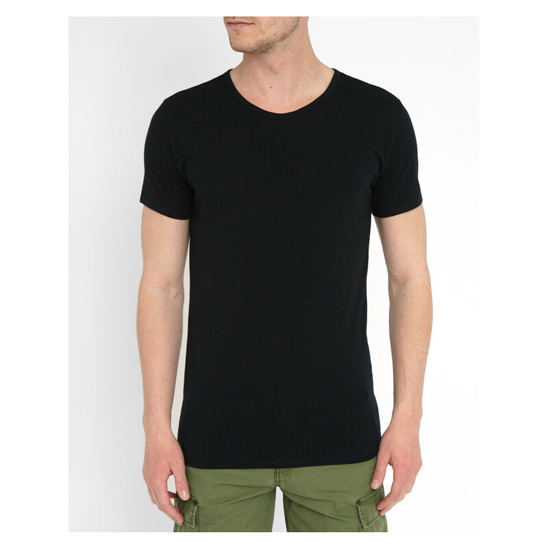 TOMMY HILFIGER Dreierpack schwarze T-Shirts aus Baumwolle und Elastan