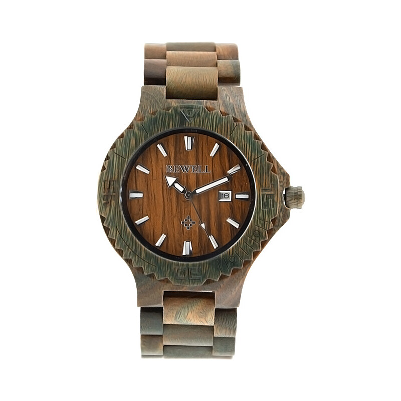 Lesara Armbanduhr aus grünem Sandelholz