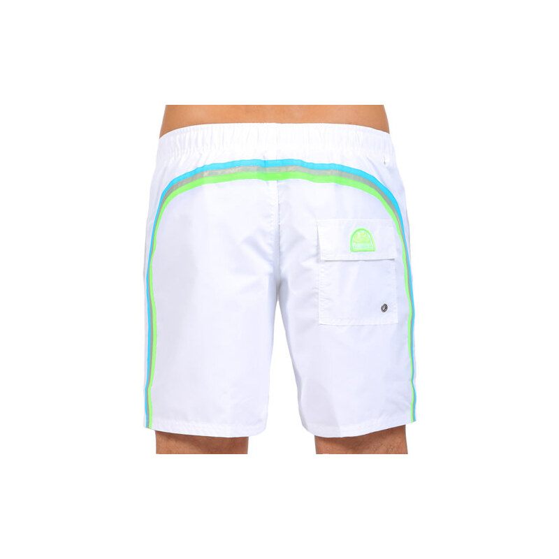 SUNDEK elastic waistband long swim shorts