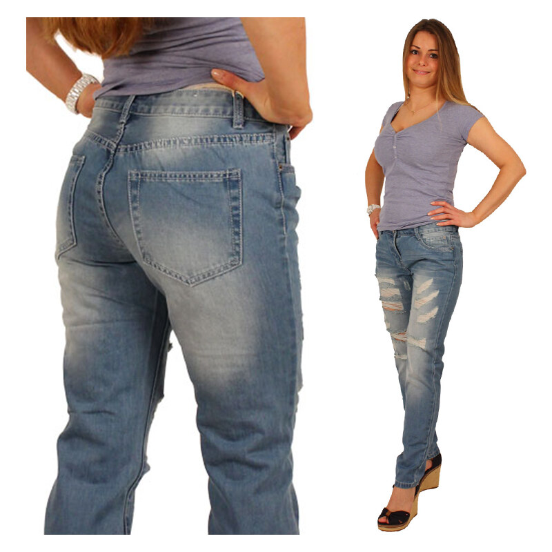 Lesara Regular Fit-Jeans mit Destroyed-Effekten - 36