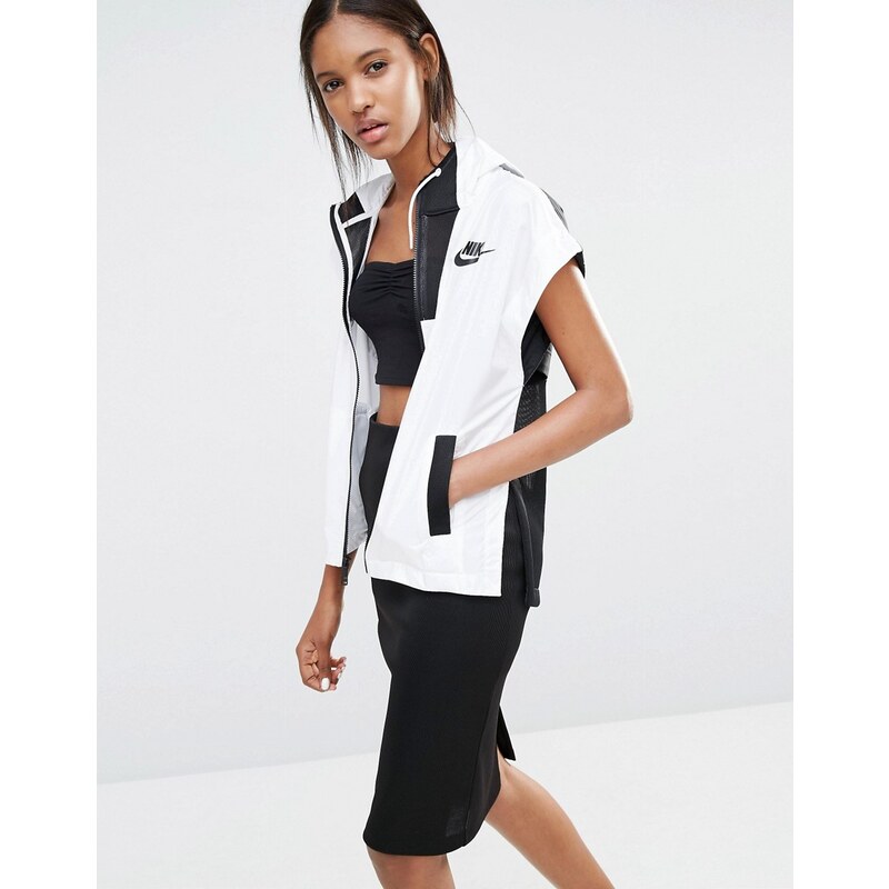 Nike - Premium - Jacke mit Farbblockdesign und Reißverschluss - Weiß