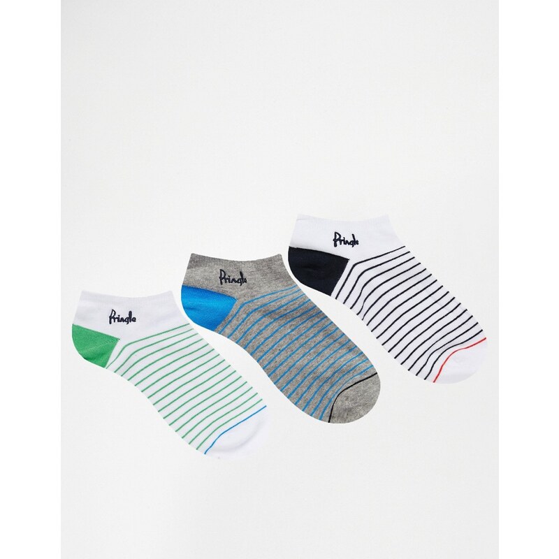Pringle - Gestreifte Sneaker-Socken, 3er-Pack - Mehrfarbig