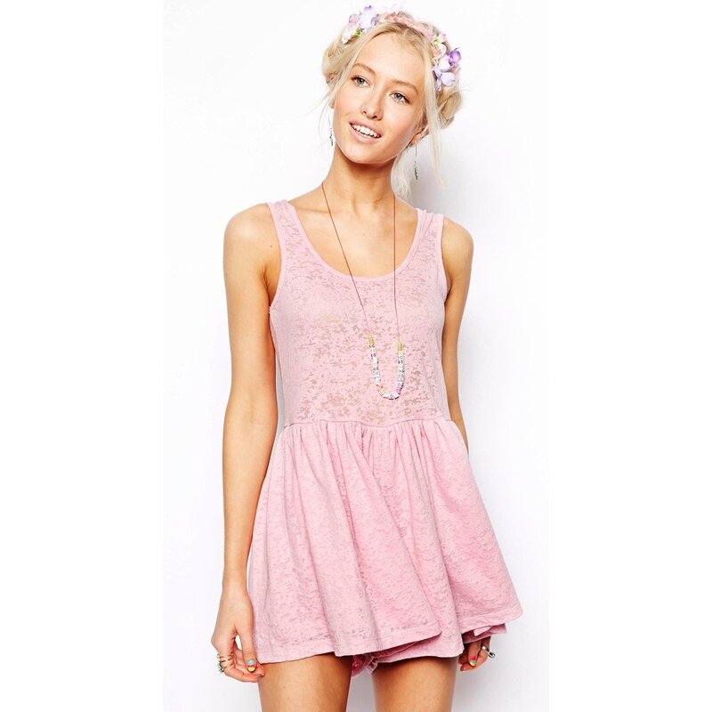 ASOS - Overall mit Ausbrennermuster - Rosa