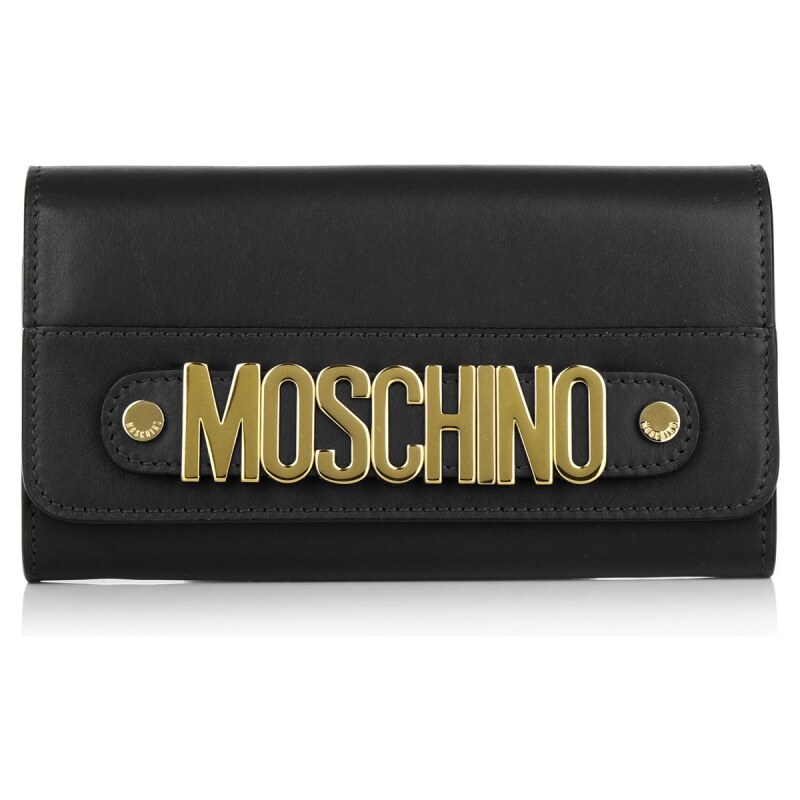 Moschino Kleinleder - Flap Cover Logo Wallet Black - in schwarz - Kleinleder für Damen