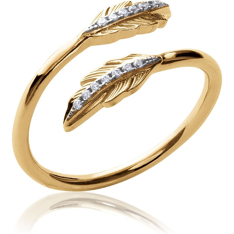 Jade & Gaspard Goldplattierter Ring - weiß