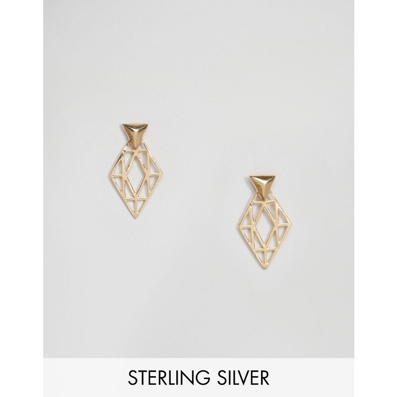 ASOS - Vergoldete Ohrringe aus Sterlingsilber mit Dreiecke und Cut-Out-Design - Gold
