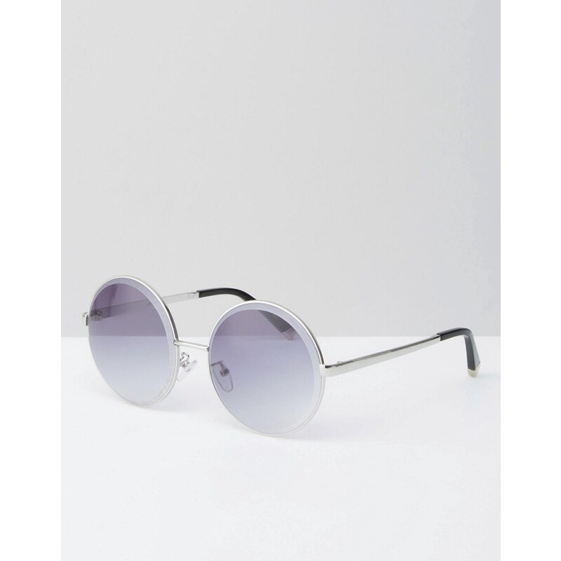 Jeepers Peepers - Runde Oversized-Sonnenbrille - Silber